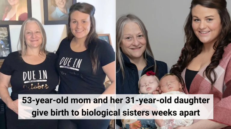 Mother and daughter give birth to biological sisters just weeks apart from each other