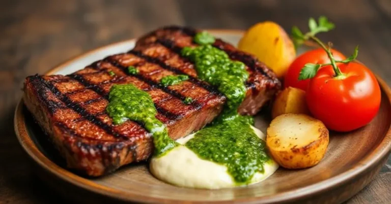 Grilled Steak with Chimichurri Sauce