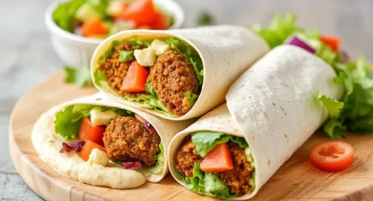 Falafel Wraps with Hummus and Fresh Salad