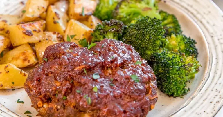 Mini Meatloaves with Mustard-Glazed Potatoes & Roasted Broccoli