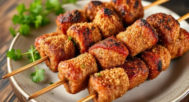 Tender Meat Skewers  breaded to perfection