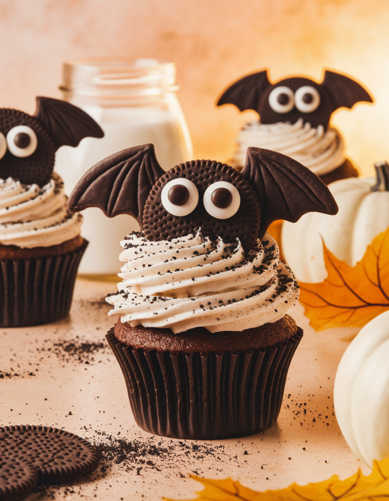 Vegan Oreo Bat Cupcakes