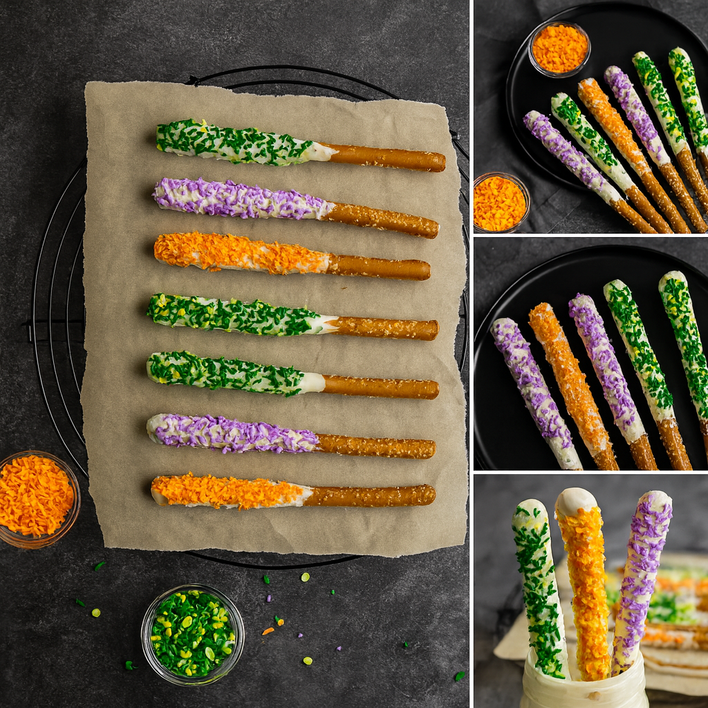 simple Halloween Pretzel Rods 