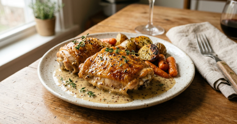 Creamy Baked Dijon Chicken Thighs