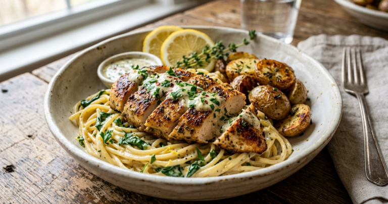 Mediterranean Garlic Herb Chicken  The Ultimate Creamy Lemon Pasta