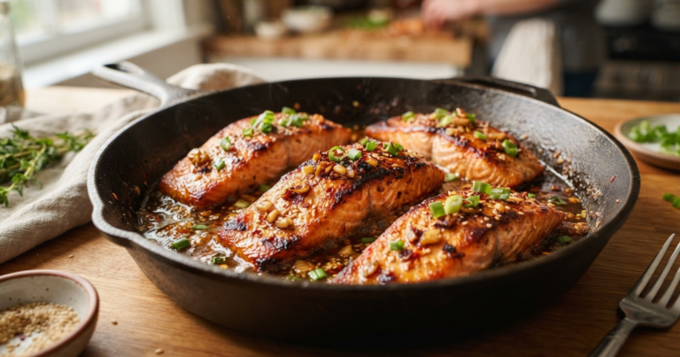 Crispy Honey Garlic Glazed Salmon  A Deliciously Easy Recipe for Seafood Lovers