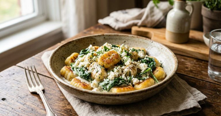 Creamy Gnocchi With Spinach And Feta Recipe