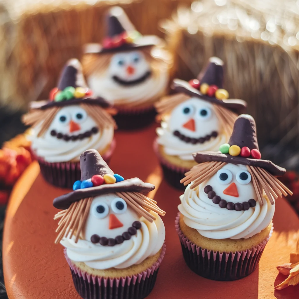 Cute Scarecrow Cupcakes