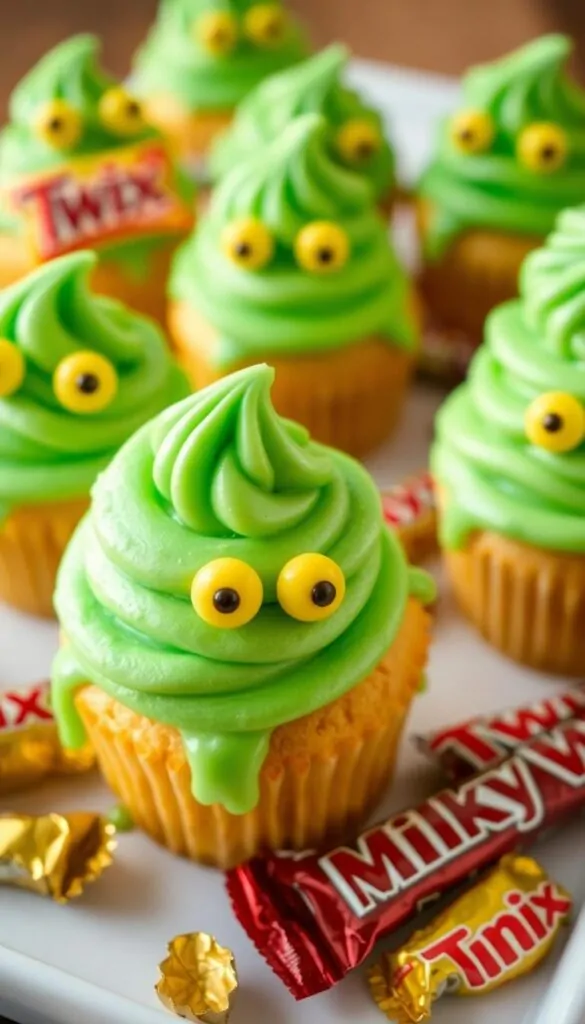 Green Ghost Cupcakes with Slime