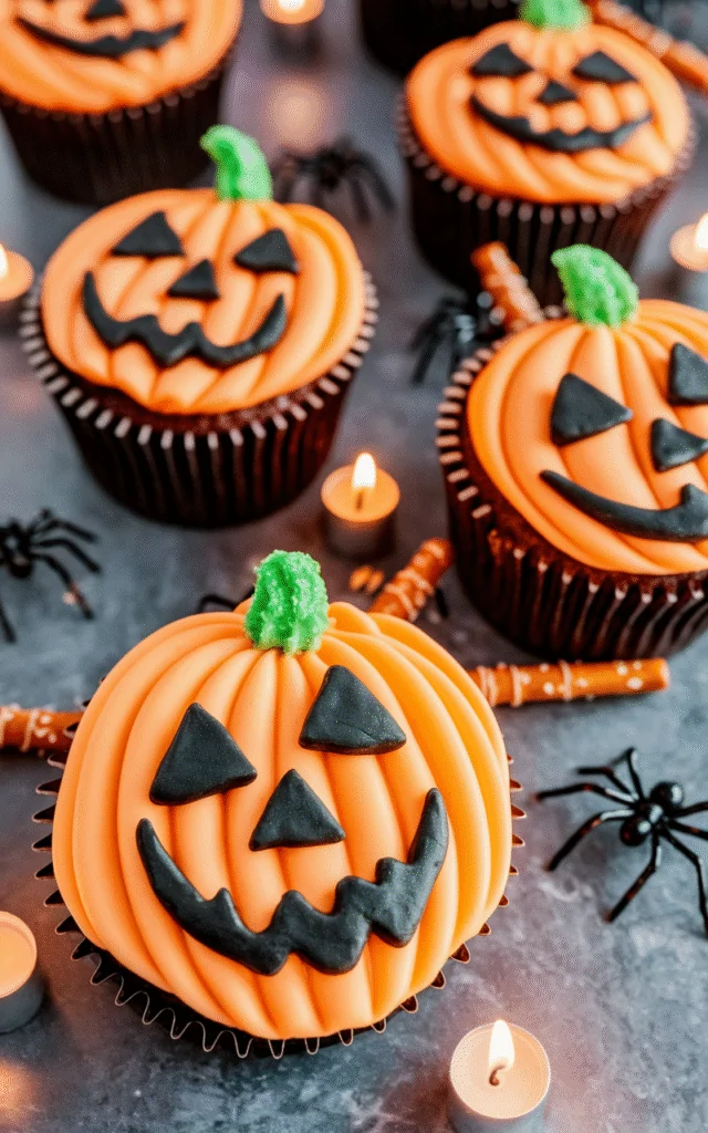 Jack‑o’‑Lantern Cupcakes