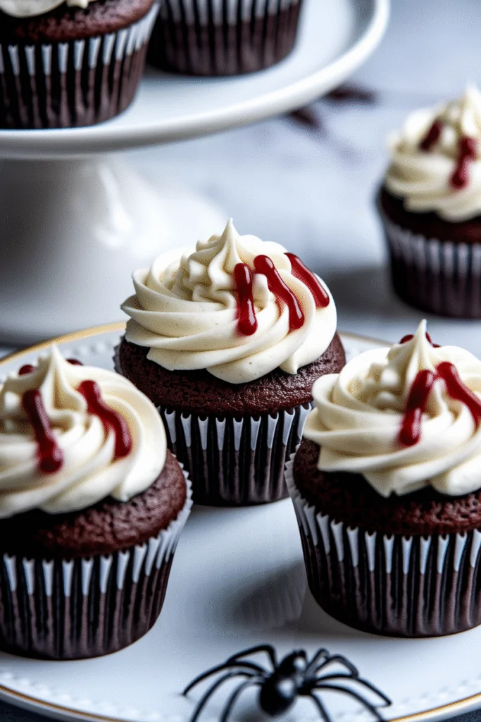Vampire Bite Filled Cupcakes