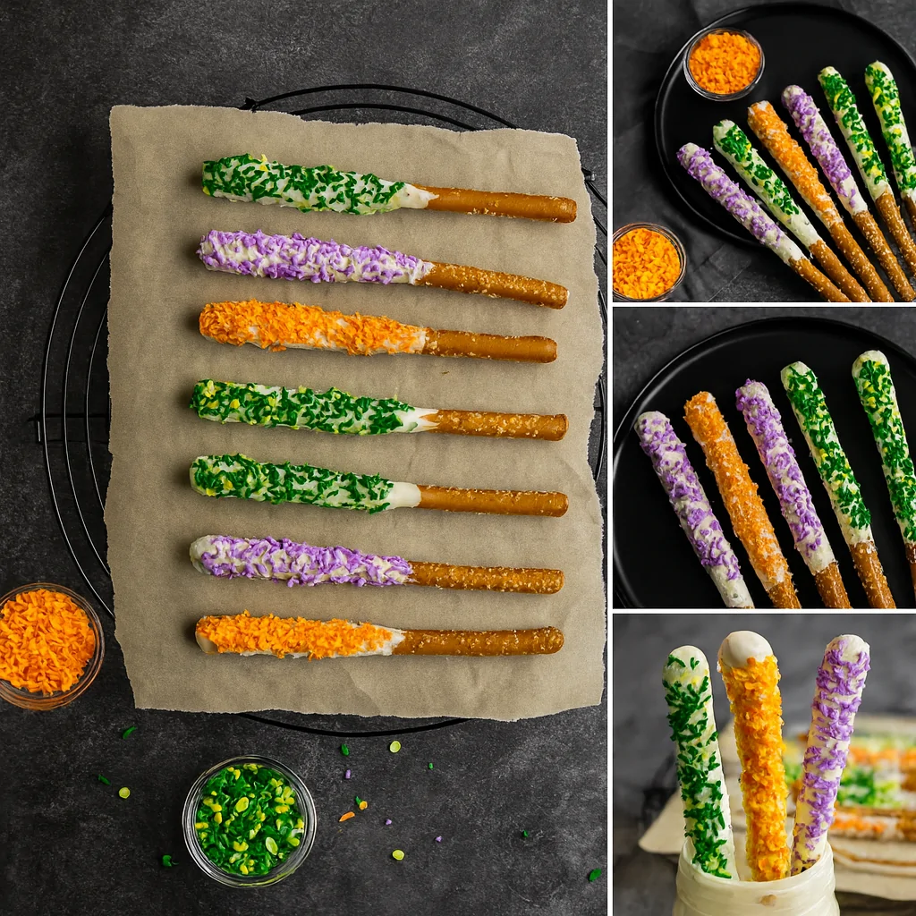 simple Halloween Pretzel Rods