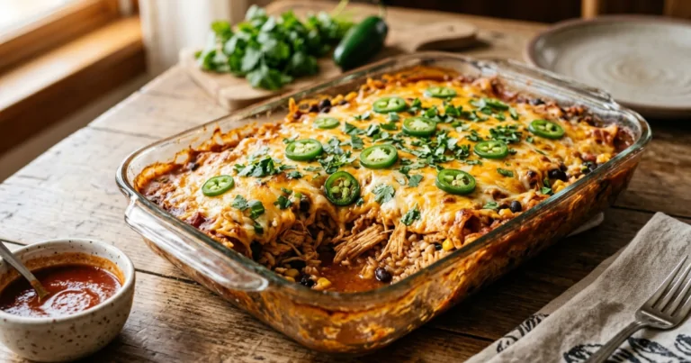 Cozy Chicken & Rice Enchilada Casserole: Weeknight Wonder