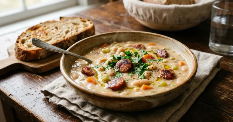 Better Than Restaurant Creamy Bean Soup with Kielbasa