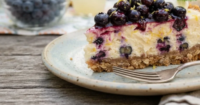 Heavenly Lemon Blueberry Cheesecake With Zesty Twist
