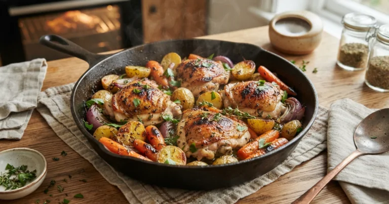 Irresistible Herb Chicken & Garlic Potato Sheet Pan Dinner