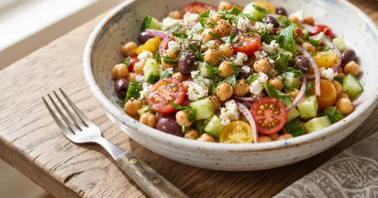 Mediterranean Chickpea Feta Salad  A Refreshing and Nutritious Delight