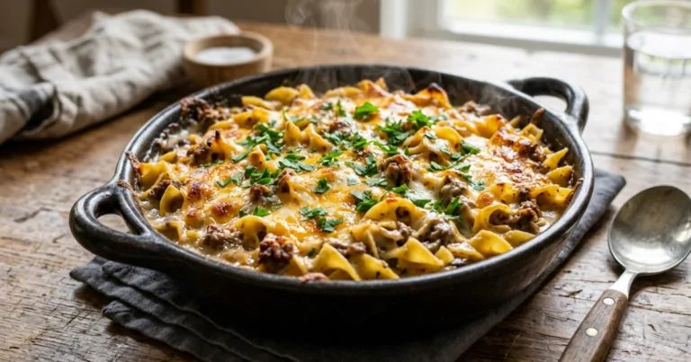 Ultimate Creamy Sour Cream Beef Noodle Casserole