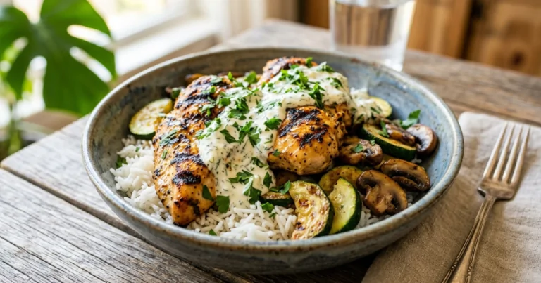 Vibrant Grilled Chicken Bowls with Herb Yogurt Magic